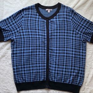 Woman Within Plaid Cardigan